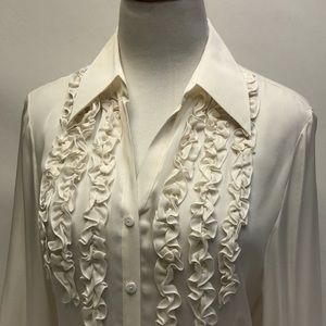 Josephine Chaus Blouse Silk Beige Top new 8